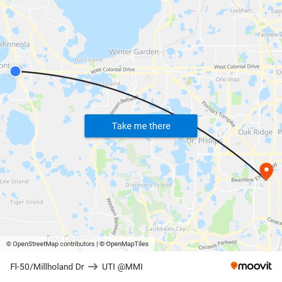 Fl-50/Millholand Dr to UTI @MMI map