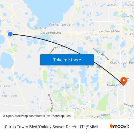 Citrus Tower Blvd/Oakley Seaver Dr to UTI @MMI map