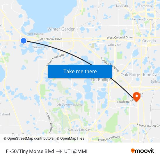 Fl-50/Tiny Morse Blvd to UTI @MMI map