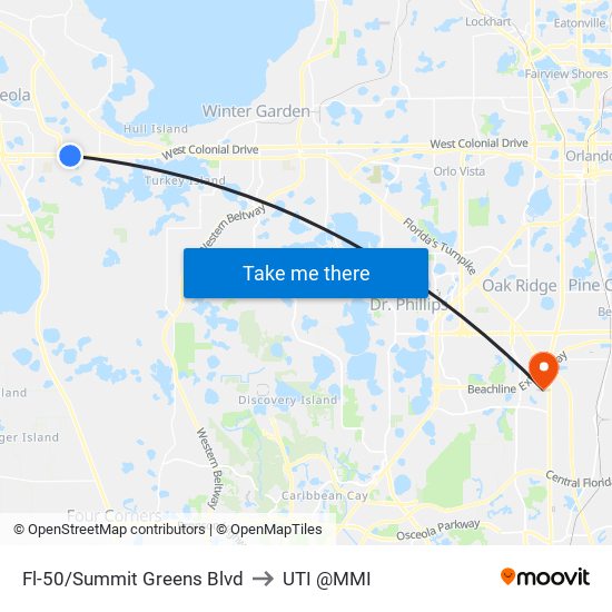 Fl-50/Summit Greens Blvd to UTI @MMI map