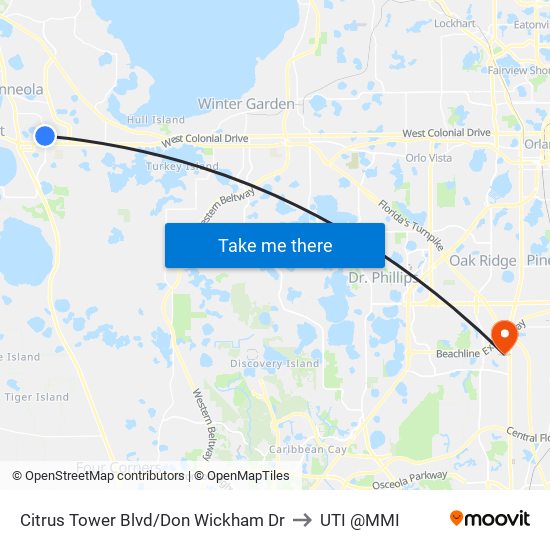 Citrus Tower Blvd/Don Wickham Dr to UTI @MMI map