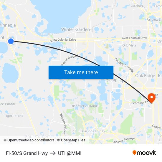 Fl-50/S Grand Hwy to UTI @MMI map