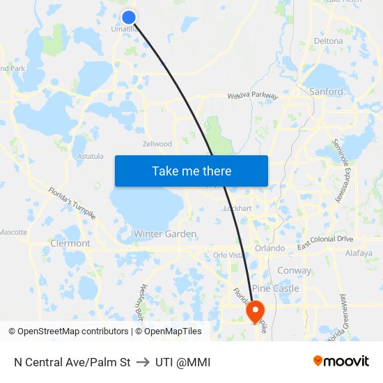 N Central Ave/Palm St to UTI @MMI map