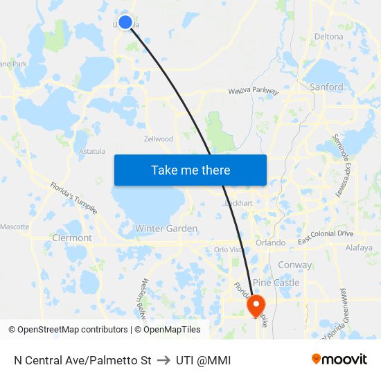 N Central Ave/Palmetto St to UTI @MMI map