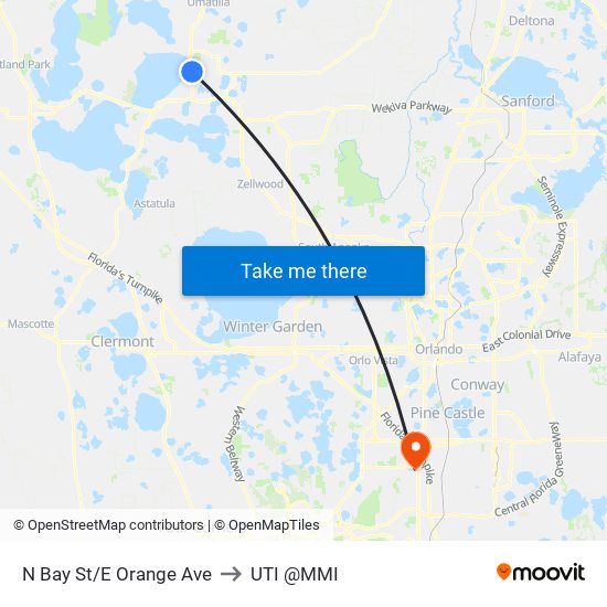 N Bay St/E Orange Ave to UTI @MMI map