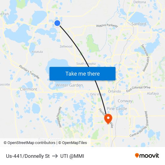 Us-441/Donnelly St to UTI @MMI map