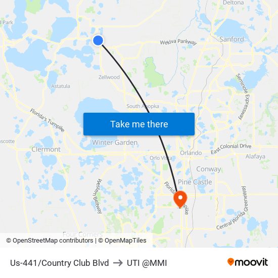 Us-441/Country Club Blvd to UTI @MMI map