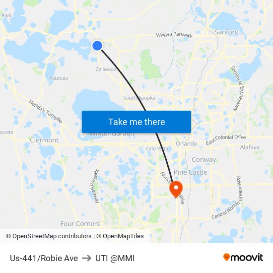 Us-441/Robie Ave to UTI @MMI map