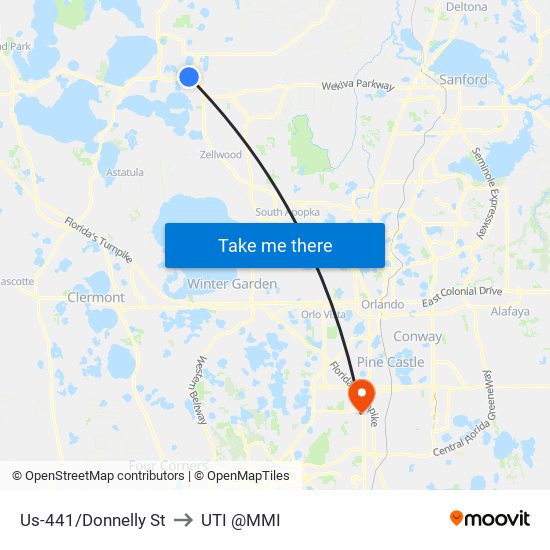 Us-441/Donnelly St to UTI @MMI map