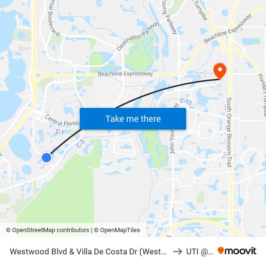 Westwood Blvd & Villa De Costa Dr (Westgate Leisure Resort) to UTI @MMI map