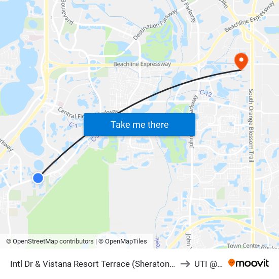 Intl Dr & Vistana Resort Terrace (Sheraton Vistana Villages) to UTI @MMI map