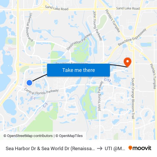 Sea Harbor Dr & Sea World Dr (Renaissance) to UTI @MMI map