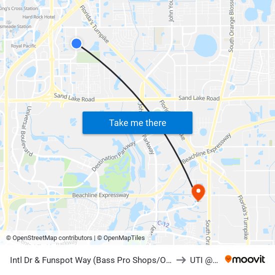 Intl Dr & Funspot Way (Bass Pro Shops/Outdoor World) to UTI @MMI map