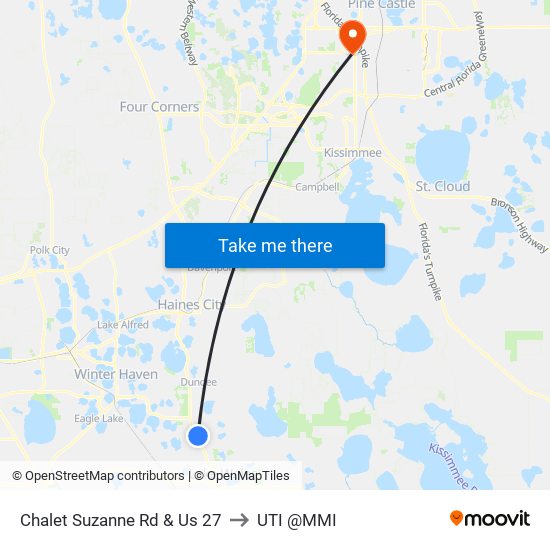 Chalet Suzanne Rd & Us 27 to UTI @MMI map