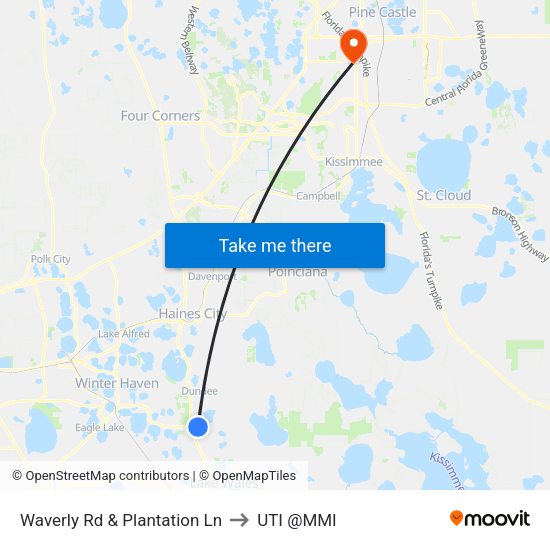 Waverly Rd & Plantation Ln to UTI @MMI map