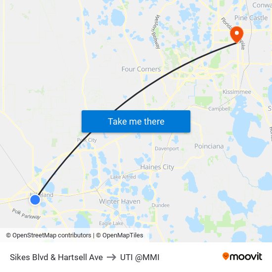 Sikes Blvd & Hartsell Ave to UTI @MMI map