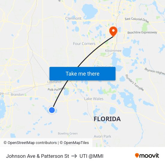 Johnson Ave & Patterson St to UTI @MMI map