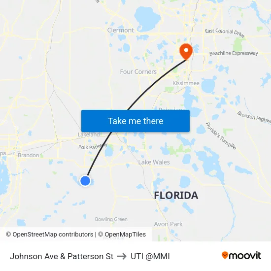 Johnson Ave & Patterson St to UTI @MMI map