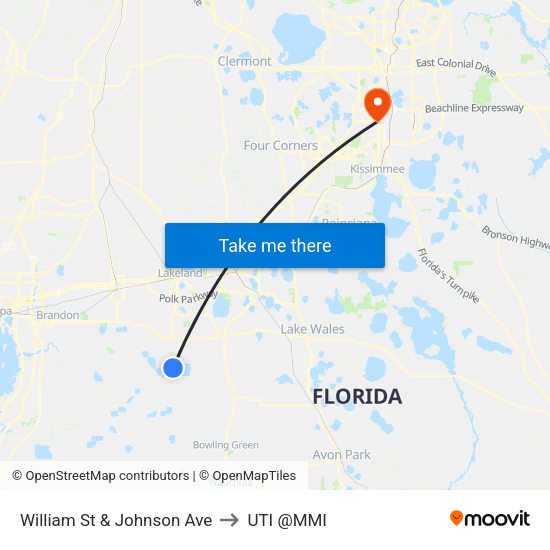 William St & Johnson Ave to UTI @MMI map