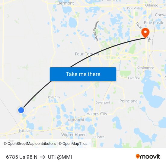 6785 Us 98 N to UTI @MMI map