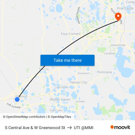 S Central Ave & W Greenwood St to UTI @MMI map