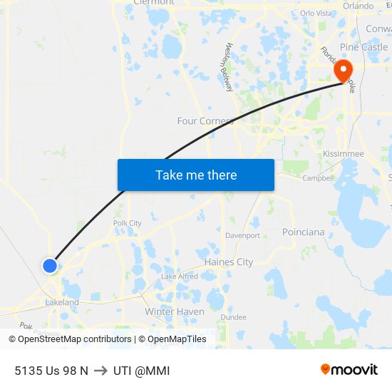 5135 Us 98 N to UTI @MMI map