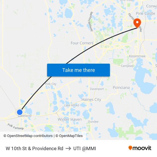 W 10th St & Providence Rd to UTI @MMI map