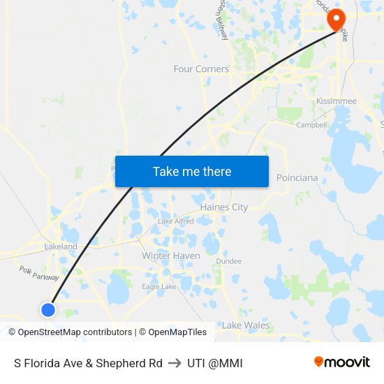 S Florida Ave & Shepherd Rd to UTI @MMI map