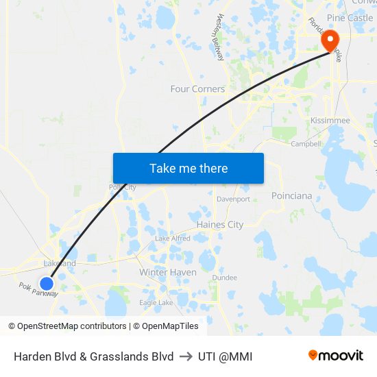 Harden Blvd & Grasslands Blvd to UTI @MMI map