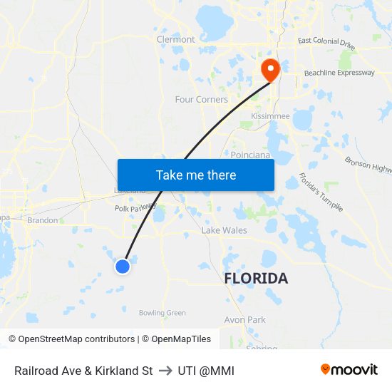 Railroad Ave & Kirkland St to UTI @MMI map