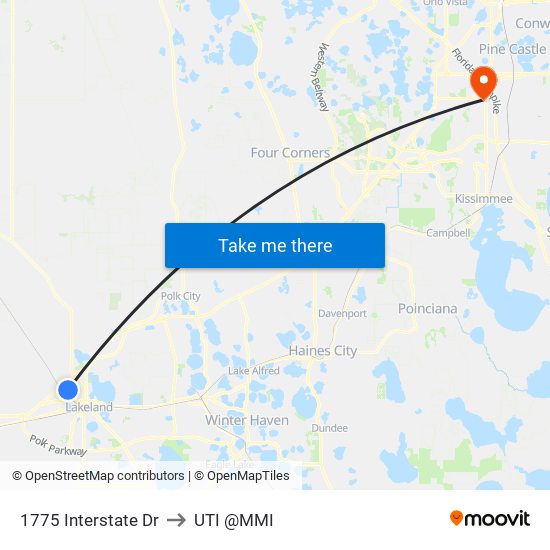 1775 Interstate Dr to UTI @MMI map