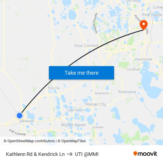 Kathlenn Rd & Kendrick Ln to UTI @MMI map