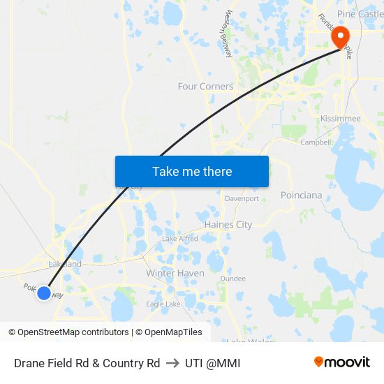 Drane Field Rd & Country Rd to UTI @MMI map