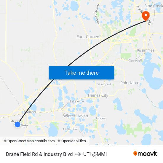 Drane Field Rd & Industry Blvd to UTI @MMI map