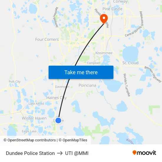 Dundee Police Station to UTI @MMI map