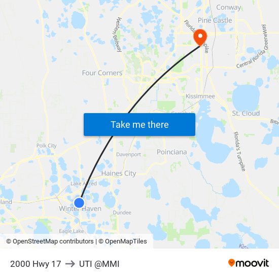 2000 Hwy 17 to UTI @MMI map