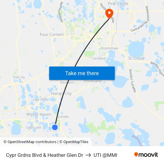 Cypr Grdns Blvd & Heather Glen Dr to UTI @MMI map