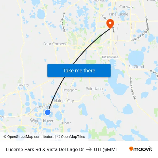 Lucerne Park Rd & Vista Del Lago Dr to UTI @MMI map