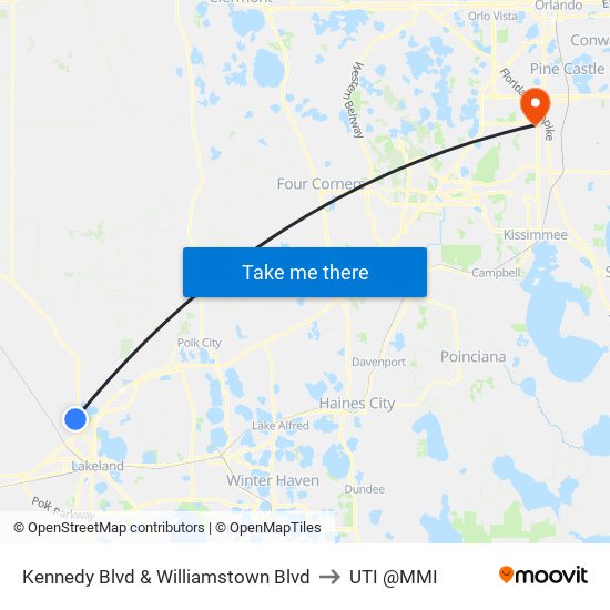 Kennedy Blvd & Williamstown Blvd to UTI @MMI map