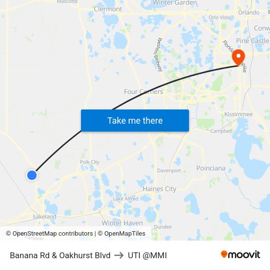 Banana Rd & Oakhurst Blvd to UTI @MMI map