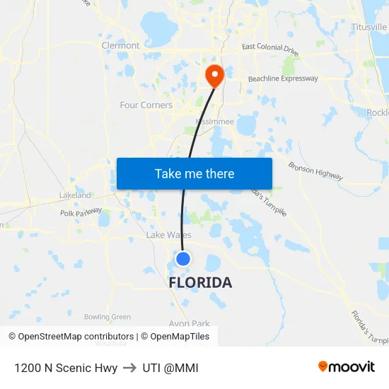 1200 N Scenic Hwy to UTI @MMI map