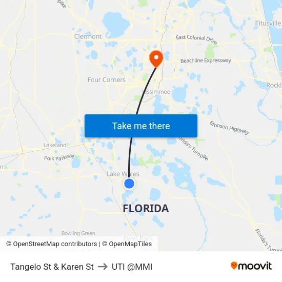 Tangelo St & Karen St to UTI @MMI map