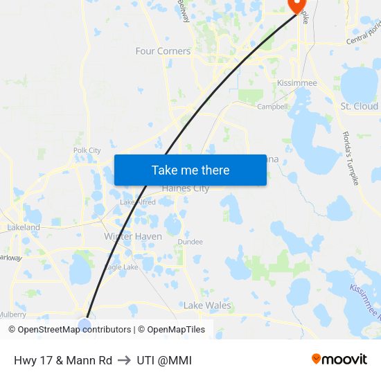Hwy 17 & Mann Rd to UTI @MMI map