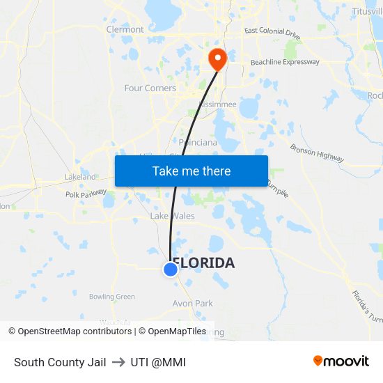 South County Jail to UTI @MMI map
