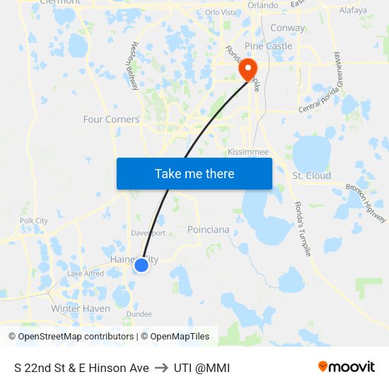 S 22nd St & E Hinson Ave to UTI @MMI map