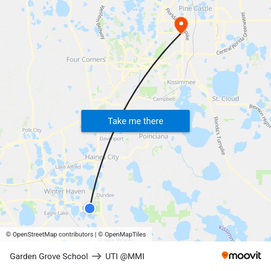 Garden Grove School to UTI @MMI map