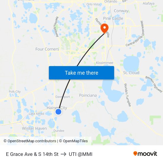 E Grace Ave & S 14th St to UTI @MMI map