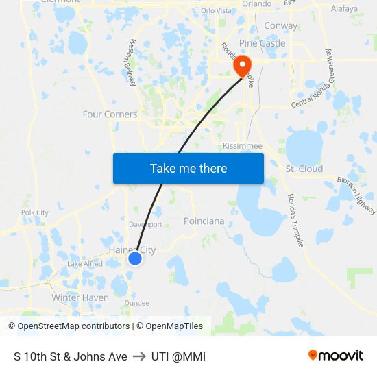 S 10th St & Johns Ave to UTI @MMI map