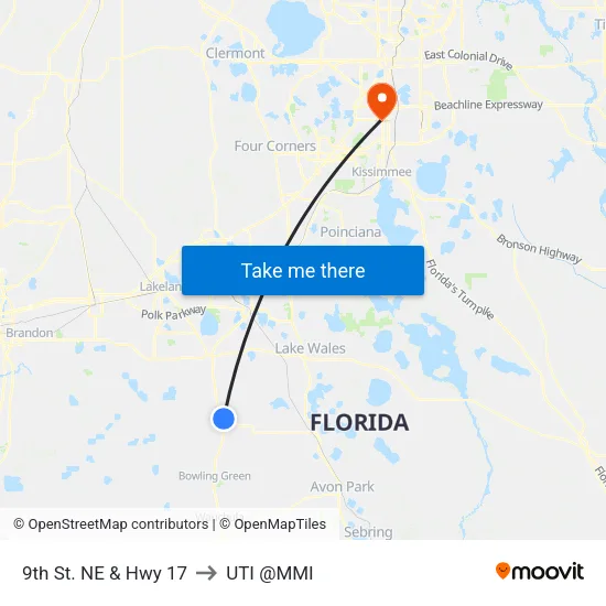 9th St. NE & Hwy 17 to UTI @MMI map