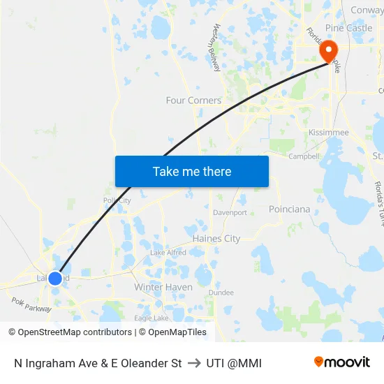 N Ingraham Ave & E Oleander St to UTI @MMI map
